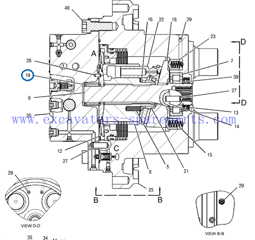 Bearing 267-8084 Excavator Spare Parts 2291007 2941748 For 312C 315D L
