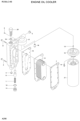 Engine Gasket-oil Cooler Core XKDE-00249 XKDE-00306 For R330LC9S R360LC9 R430LC9