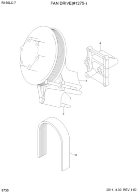 Hyunsang Excavator Parts Fan Hub 3103513 For ISM11 QSM11 Diesel Engine