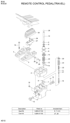 Excavator Spare Parts Travel Pedal 31MH-20030 For R16-9 R17Z-9A