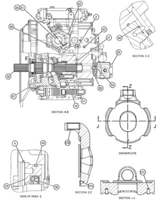 Barrel As 173-3496 1733496 Block and Valve Plate For Excavator E320C E320D