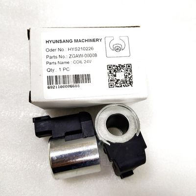 Solenoid Coil 24V ZGAW-00008 XKBL-00084 XKAL-00065 For Excavator R1200-9 R140LC-9