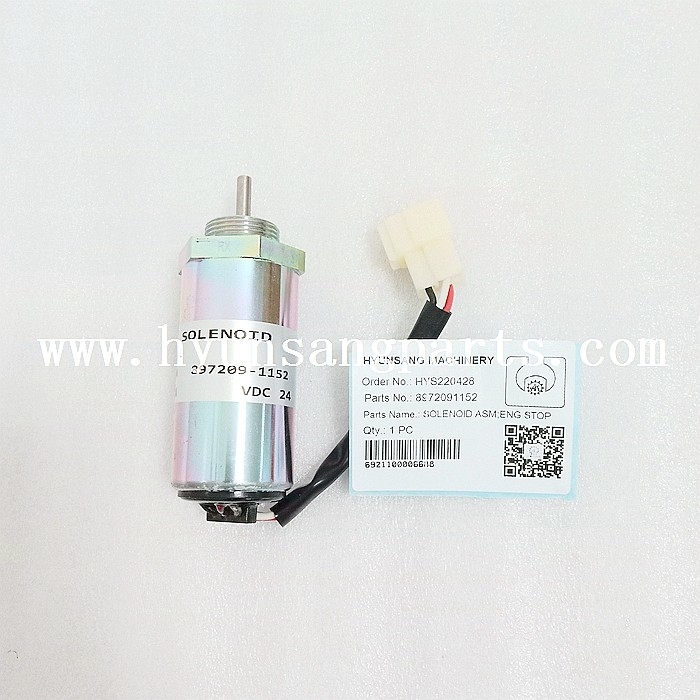 24V Excavator Solenoid 8972091152 For 4LE2 4LE2X ZX70-3 ZX75UR-3  ZX85USB-3