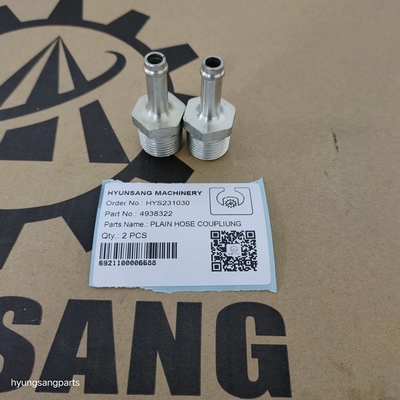 Hyunsang Excavator Spare Parts Plain Hose Coupling 4938322 493-83-22