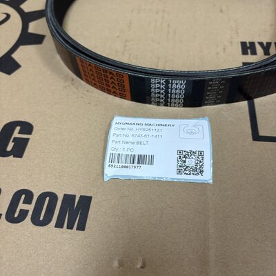 Hyunsang Excavator Spare Parts belt 6743-61-1411 For D65EX-16