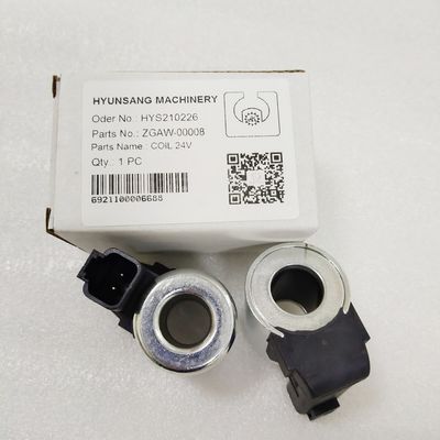 Solenoid Coil 24V ZGAW-00008 XKBL-00084 XKAL-00065 For Hyundai Excavator R1200-9 R140LC-9